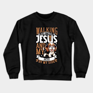 Jesus and dog - Petit Basset Griffon Vendéen Crewneck Sweatshirt